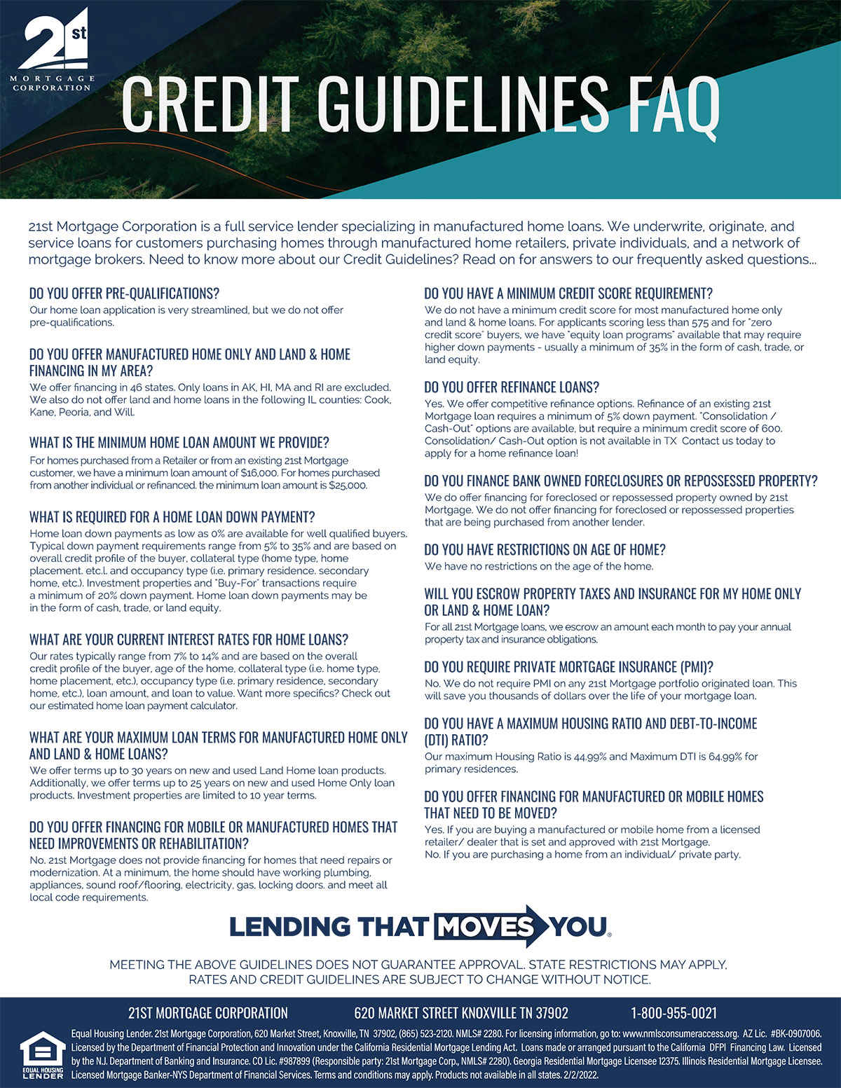 Credit Guidelines FAQ